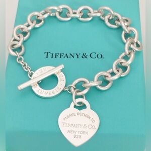 Tiffany & Co Return to Tiffany Heart Tag Toggle Bracelet Silver Large 8.28”